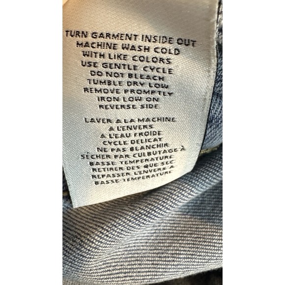 OAT New York Wide Leg Raw Hem Jeans Blue Medium Wash High Rise Size 10 30 GUC - Picture 6 of 6